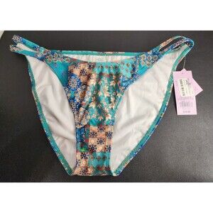 Wild Fable Low Rise High Leg Cheeky Bikini Swim Bottoms Size Large (12-14) Blue
